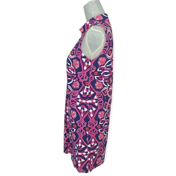 Vineyard Vines Shell Scarf Blue Multi-Color Sleeveless Shift Dress Size 6 - Picture 3 of 6